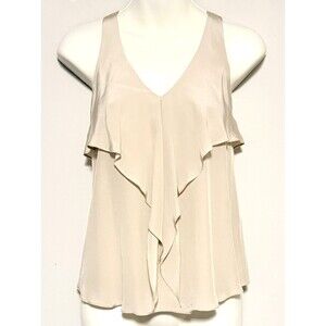 Rory Beca 100% Silk Ruffle Tank Blouse Sz XS Racerback Boho Festival USA